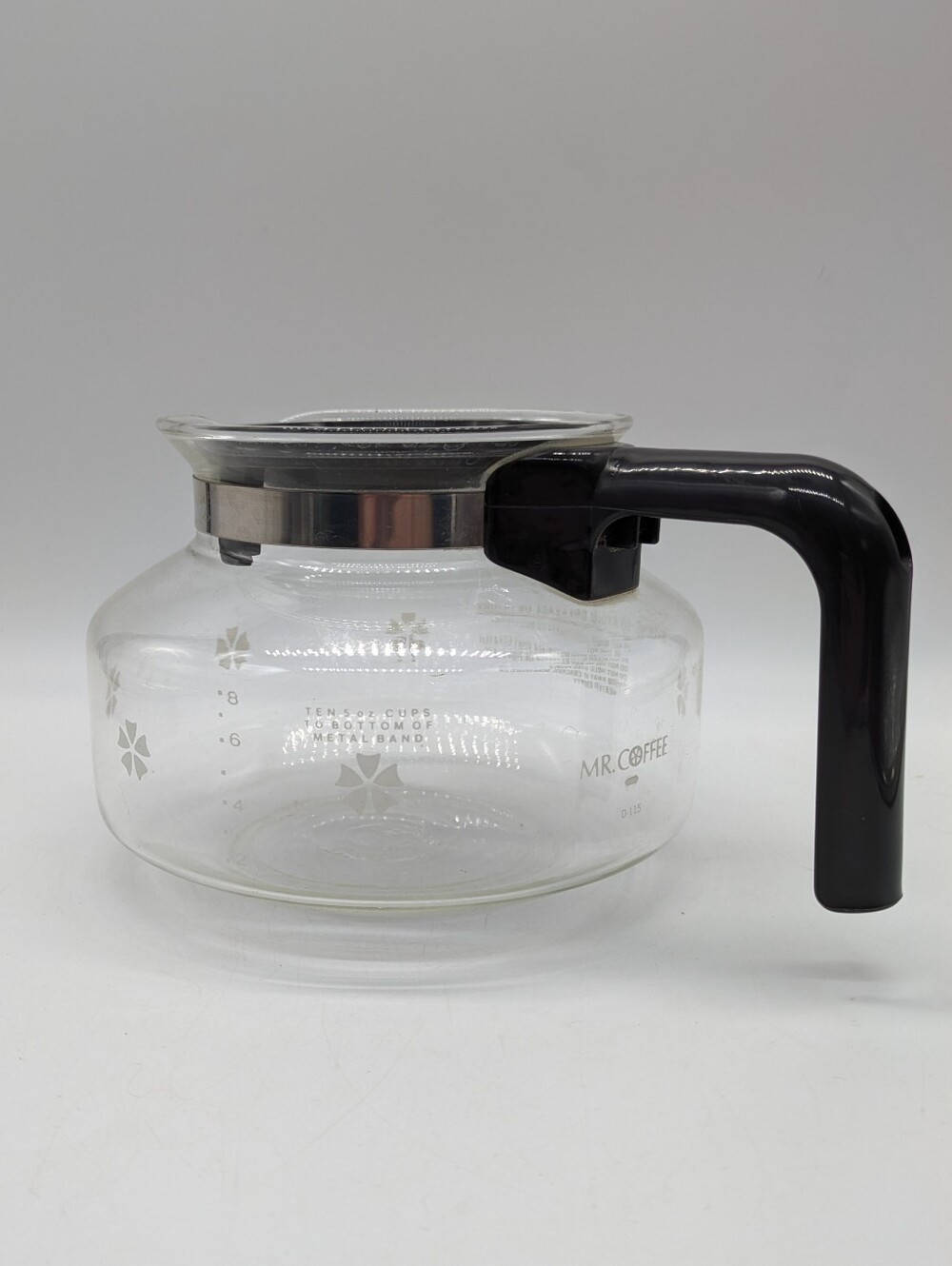 Vintage Mr. Coffee 8-10 Cup Glass Carafe Replacement Flower Design